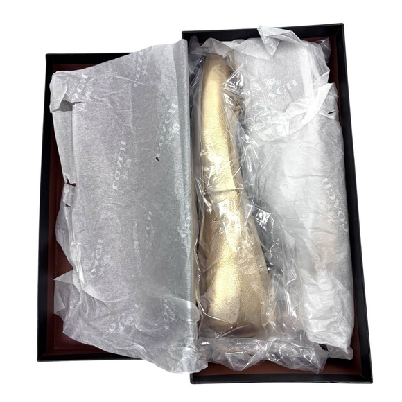 COACH LARA Q8259 METALLIC TUMBLED GOLD ROUND TOE CLASSIC BALLERINA FLAT - Picture 14 of 14